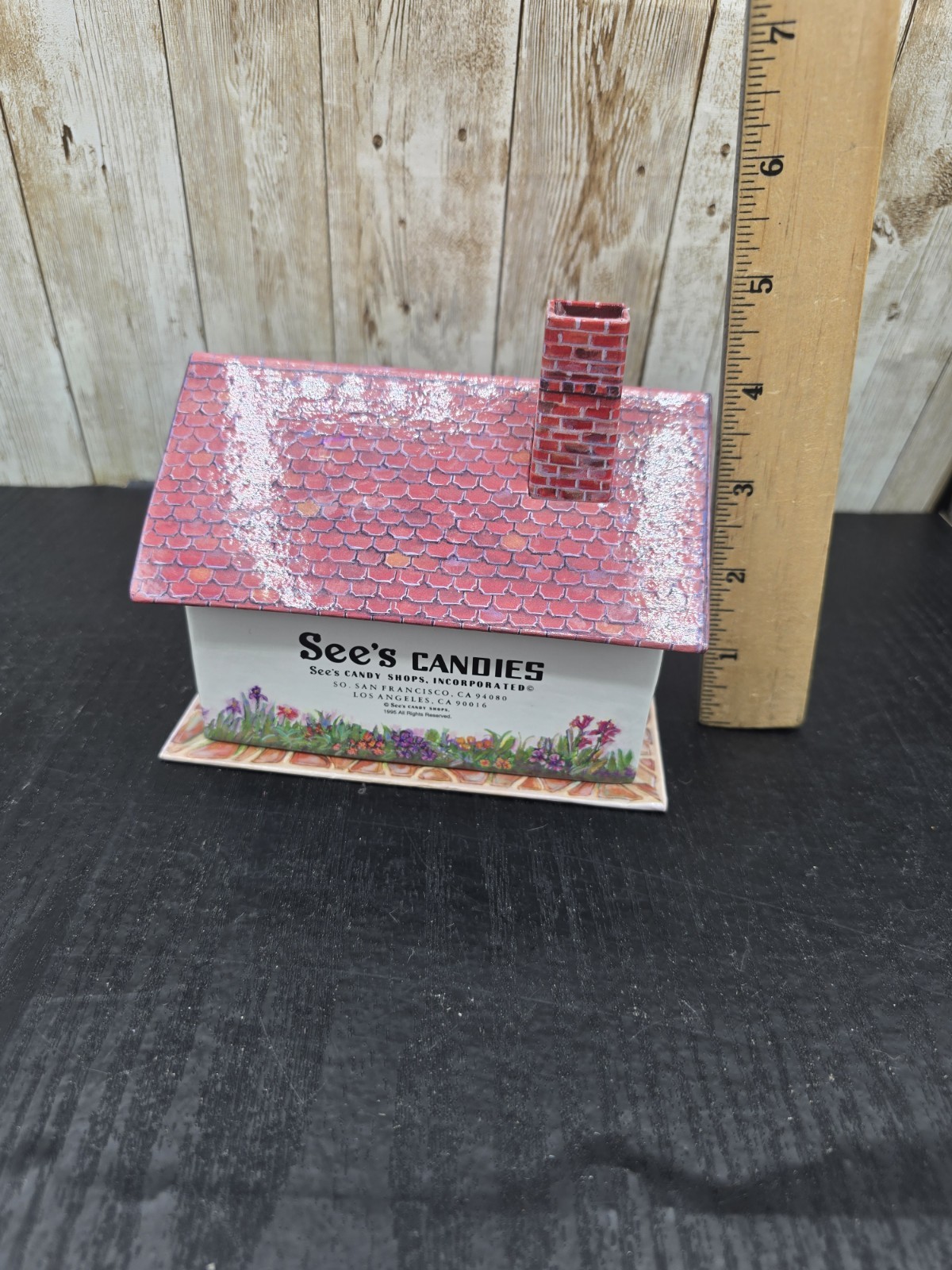 Vintage See's Candies Cardboard Store Shop Cottage House Candy Empty Box