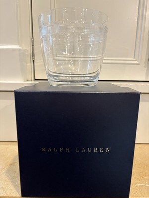 NEW Ralph Lauren Langley Crystal Glass Ice Bucket New In Box Retails $295 NIB