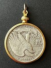 1942 Half Dollar Standing Liberty Pendant - Gold Colored Bezel — photo 2