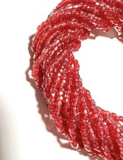 9/0 3-CUT  1 FULL HANK  RUBY LUSTER  GLASS SEED BEADS  10 Strands