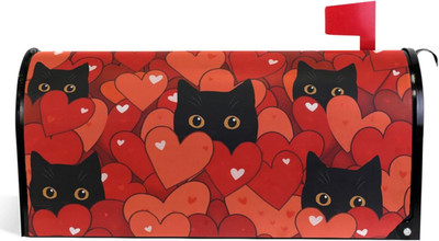 Happy Valentine S Day Red Magnetic Mailbox Covers Love Cats Heart Kitty Mailbox