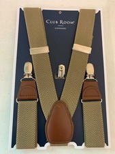 Club Room Men  s Stretch Convertible Suspenders Khaki-Brown 