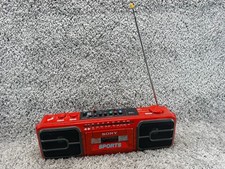 Vintage Sony Sports CFS-950 Red Stereo Cassette-Corder AM/FM Radio Boombox