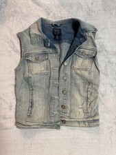 Guess Denim Vest, Light Blue, Button Closure, Size XS, Good Condition