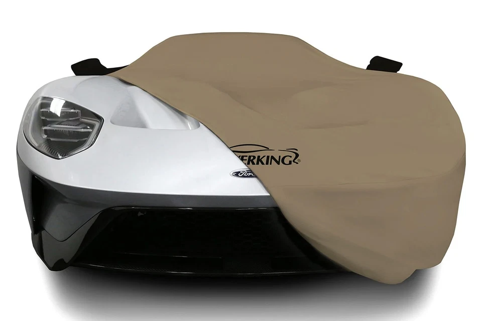 For Toyota Supra 94-98 Satin Stretch Indoor Sahara Tan Custom Car Cover w Black Foto 4 de 4