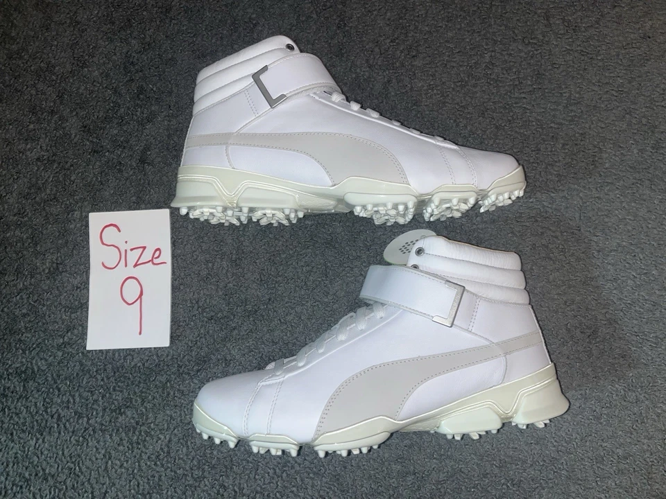 *РЕДКИЕ* высокие туфли Puma Golf TitanTour Ignite — размер 9 — полностью белые - Изображение 2 из 4