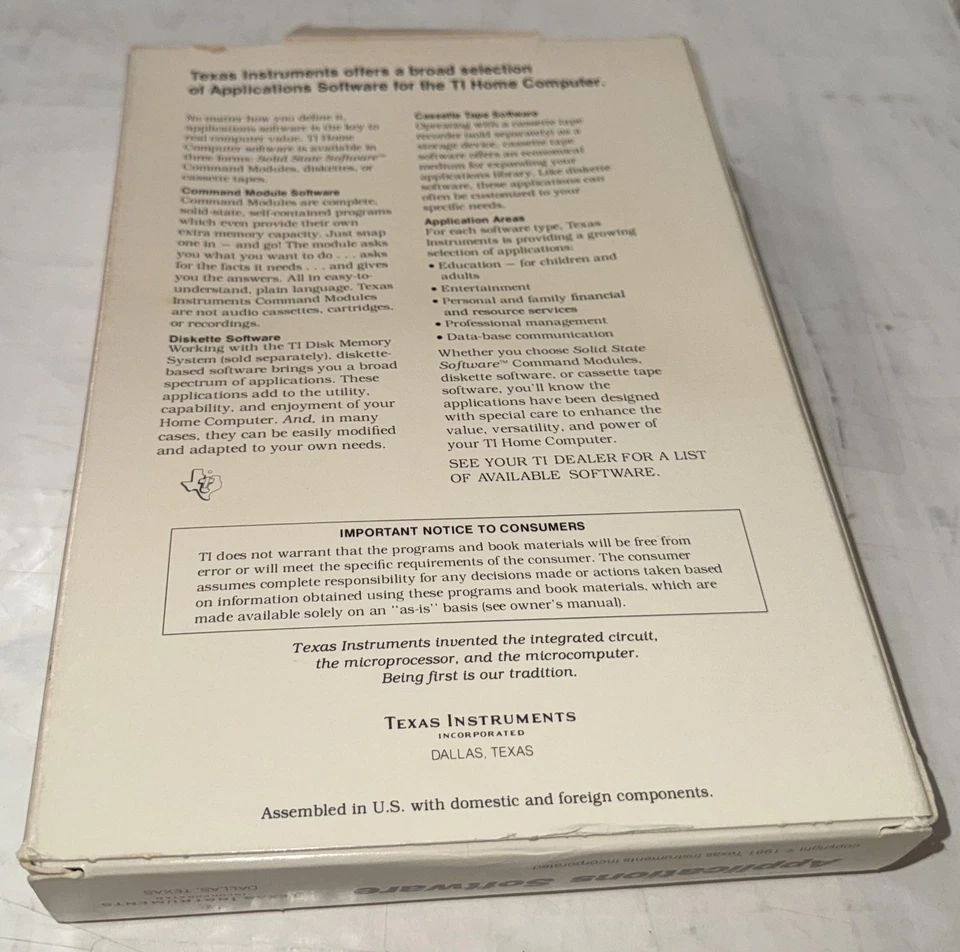 Vintage Texas Instruments Teach Yourself BASIC Diskette TI-99/4A PHD 5007 USA - Image 3 of 3