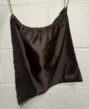Coach Brown Dust Bag Sz M 16"x13" Drawstring Logo Satin Purse Protective