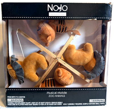 NoJo Musical Mobile Zoo Animals Tigers & Lions Brahms Lullaby - New