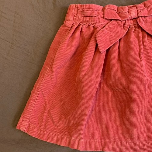 Hanna Andersson Girls 5 Skirt Pink Corduroy Bow A Line Short Mini 100% Cotton - Picture 2 of 8