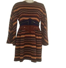 Vintage 1960s Junior Accent Houndstooth Studded Mini Sweater Dress Size 4