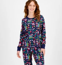 Family Pajamas Women's Holiday Toss Cotton Pajama Top Size M  5853