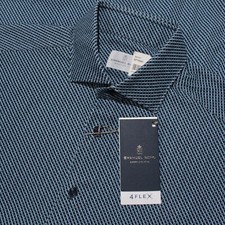Emanuel Berg NWT Casual Button Down Shirt Size 40 15.75 M in Blue/Multi Pattern