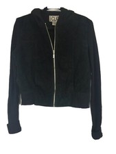 @ Clio Womens Suede Zip Front Jacket Stretch Sleeves Size 8 (ba)