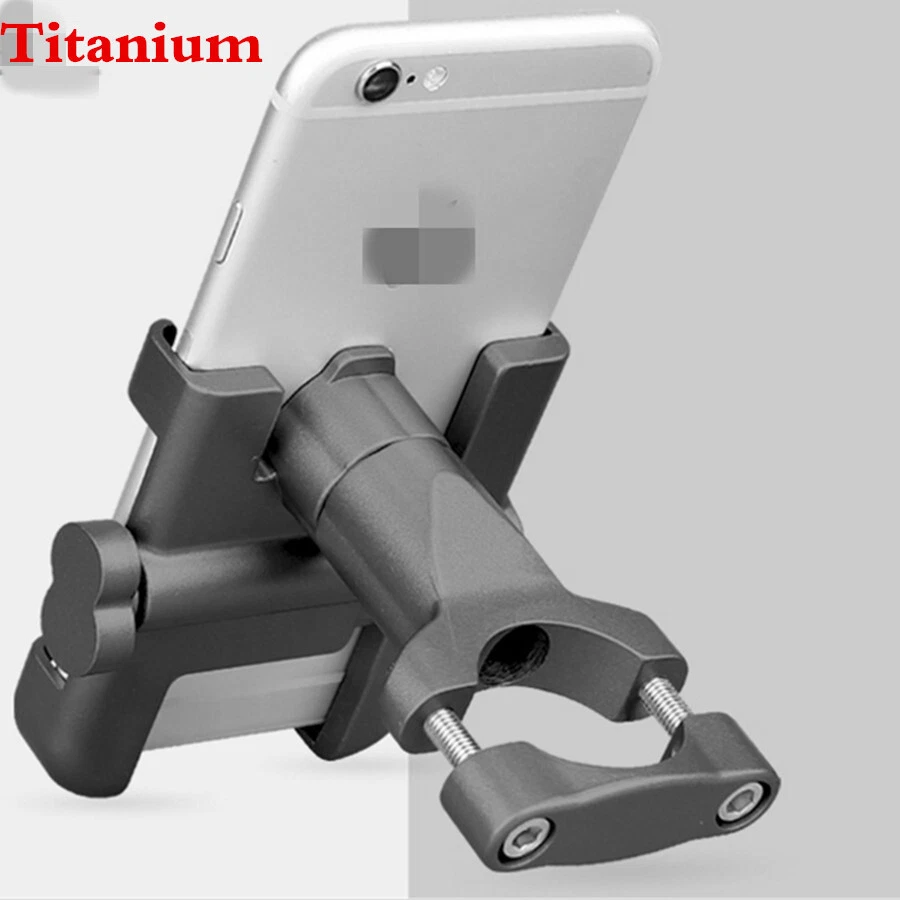 Titanium CNC Motorcycle Handlebar Cell Phone Holder Stand Mount Bracket Non-slip Foto 4 de 4