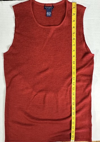 Doncaster Women’s Sleeveless Wool Sweater Top Brick Red 100% Wool Size Large - Picture 3 of 7