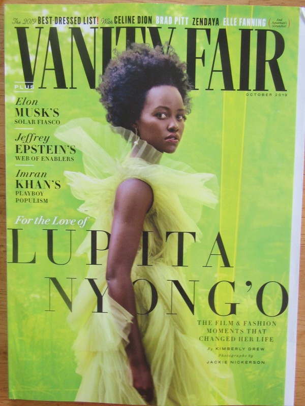 VANITY FAIR MAGAZINE OCTOBER 2019 LUPITA NYONG'O, ELON MUSK, JEFFREY EPSTEIN