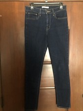 Levi's Women's 721 Jeans 30 High-Rise Skinny Dark Wash 32.5" W 29" Ins 10.5" R