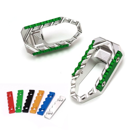 TRC Green Wide Rear Foot Pegs Fiit Kawasaki Ninja 400 18 19 20 21 22 23 - Picture 3 of 7