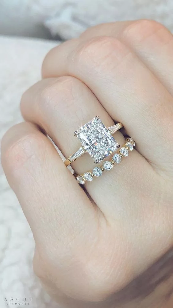 Radiant cut bridal sale set
