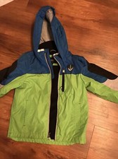 LONDON FOG Child s Size 7 Hooded Jacket Winter Coat Pockets Zip Green Blue Boy