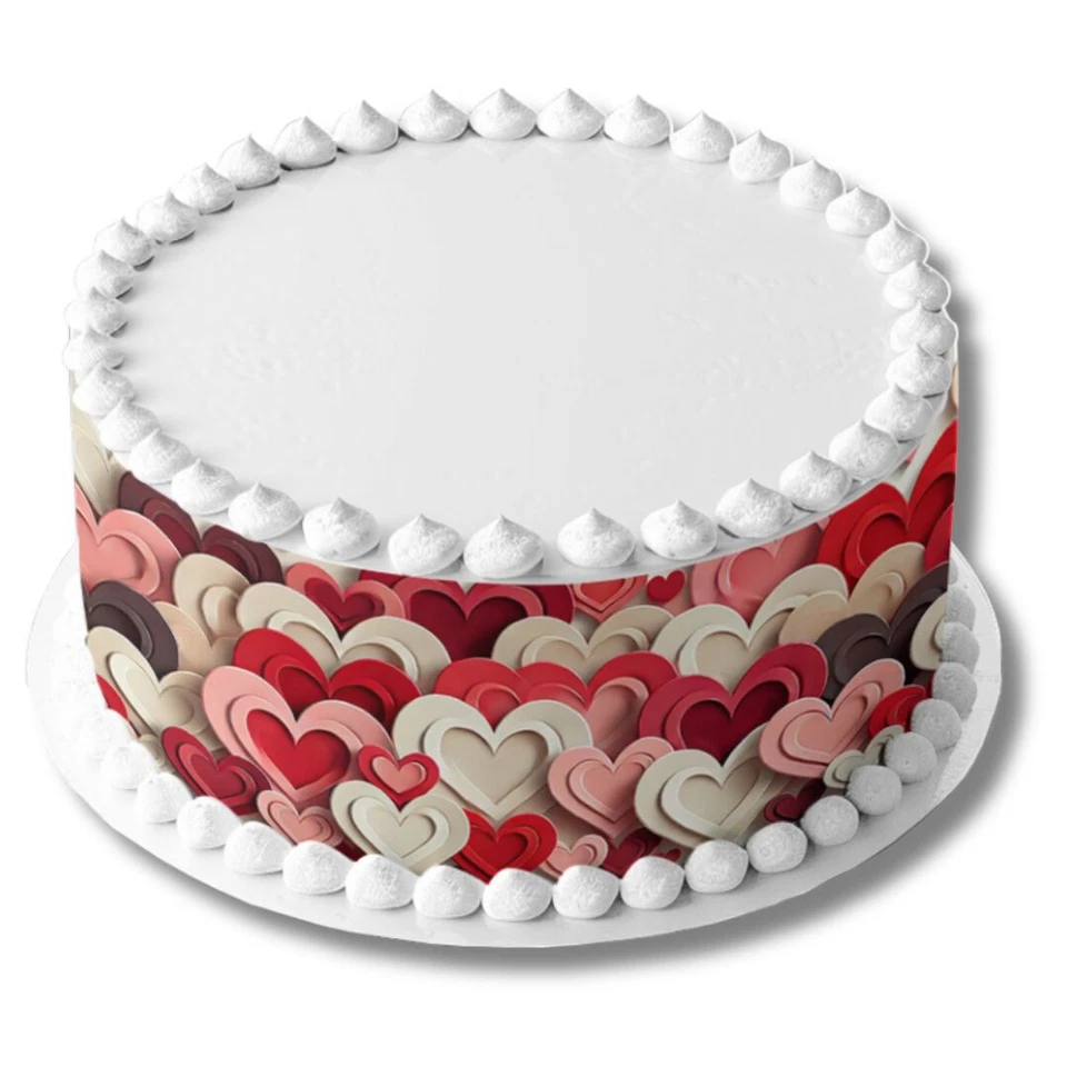 Tortenband Banderole aus Fondant für Torten, Herz, Liebe, essbar - Bild 2 von 3