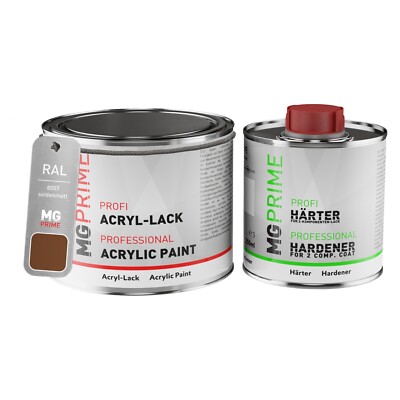 RAL 8007 Rehbraun Fawn brown Acryl Lack seidenmatt 0,75 Liter Dose inkl. Härter