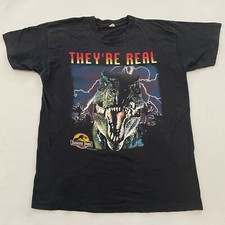 VTG Jurassic Park Lightning Dinosaur Movie Promo Shirt Mens Size Large T Rex