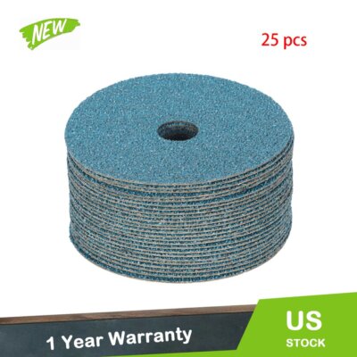 36 Grit 5'' x 7/8'' Zirconia Resin Fiber Sanding and Grinding Discs 25 Pack