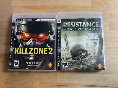 Resistance Fall of Man & Killzone 2 PS3 Games W/ Manual 