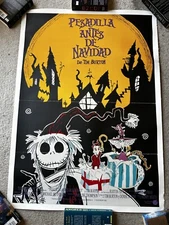 THE NIGHTMARE BEFORE CHRISTMAS LINEN BACKED ORIG SPANISH 1-SH MOVIE POSTER