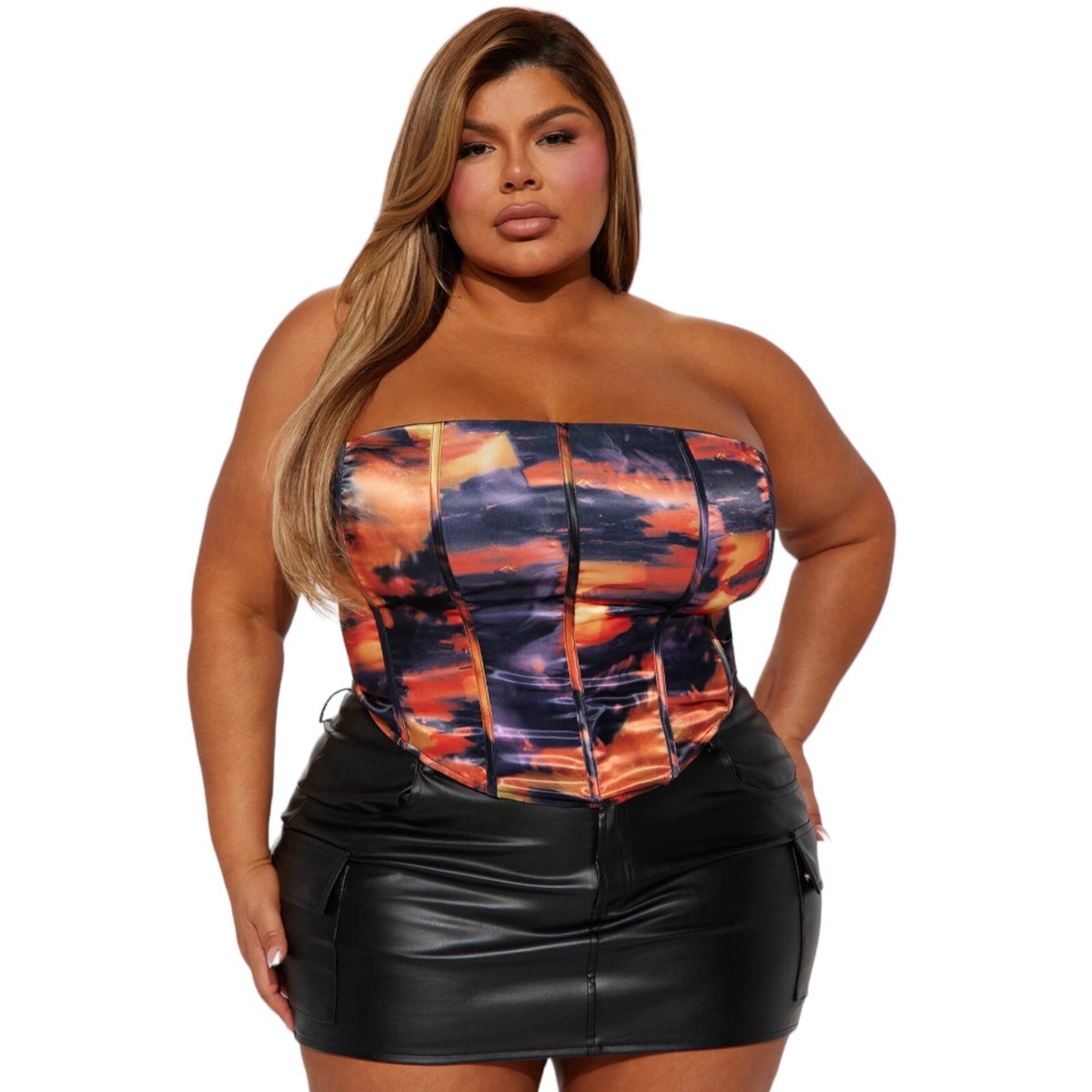 Fashion Nova Multicolor Lace Tie Up Back In The Moment Corset Top