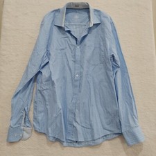 Bugatchi Uomo DRESS SHIRT Mens Size XL Extra Large Blue Long Sleeve