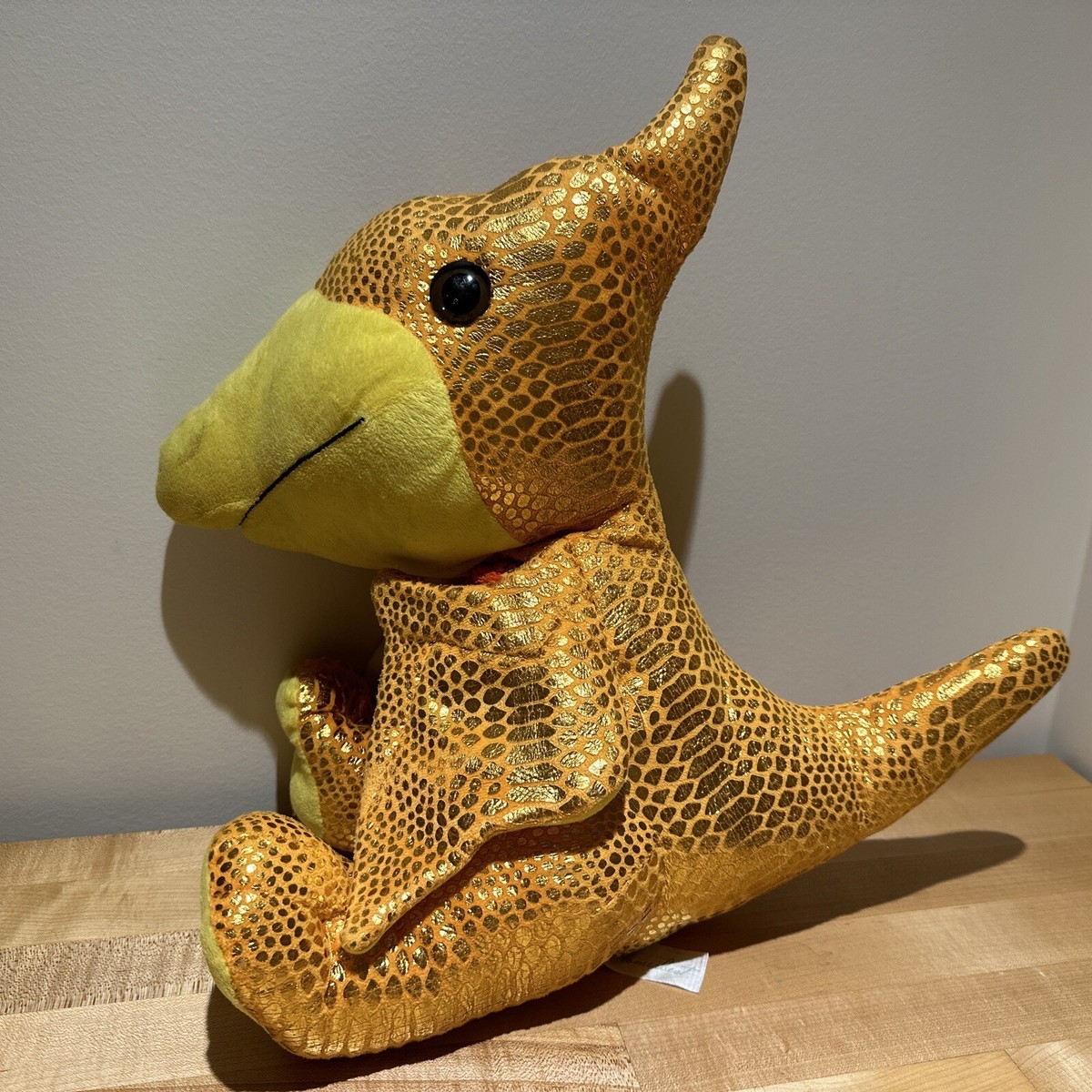 Homerbest Dinosaur Pterodactyl 15” Prehistoric Plush Toy Orange Yellow  Shiny