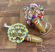 Shekere 2 Hand Held, Puerto Rico Flag, With Beads Made Of Calabaza Plant 7
