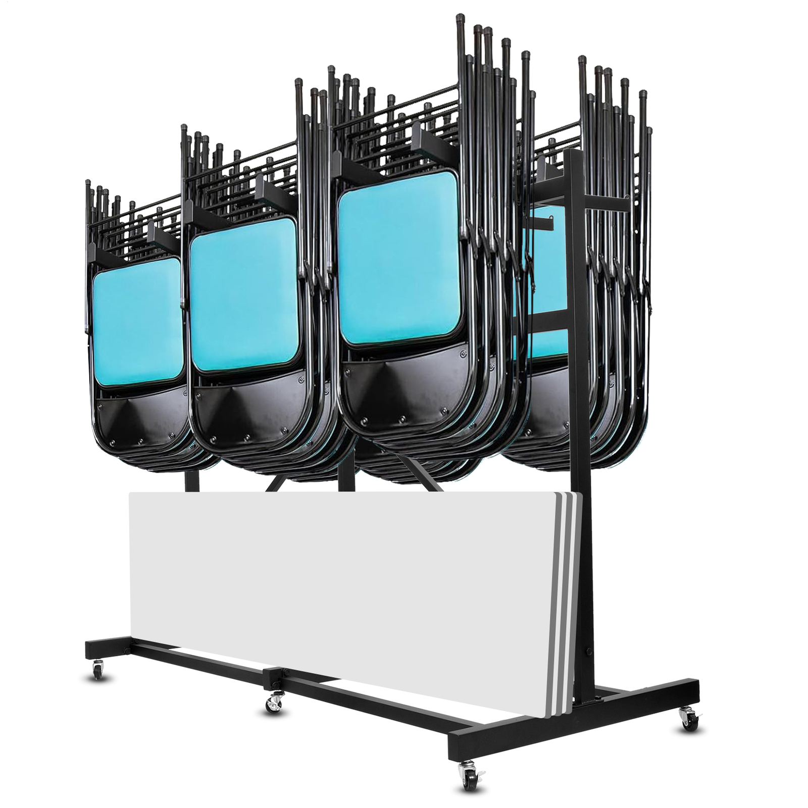 Folding Chair Rack Cart for 42 Chairs +12 Tables load 300kg