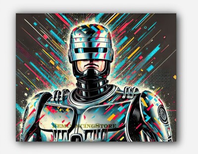 Robocop in motion Picture Art splashes of paint #1 Reprint