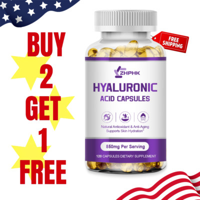 Hyaluronic Acid + Keratin Collagen Hydrolyzate - Anti Aging Skin Hydration 120ct