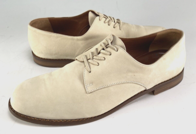 VTG 90s J Crew Womens 9M Nubuck Lace-Up Oxford Shoes Beige  display picture 1