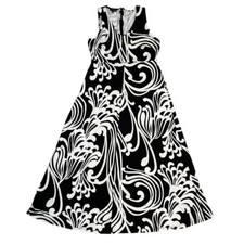 Talbot’s Sleeveless Stretchy Black/White Abstract Print Midi Dress Size Small