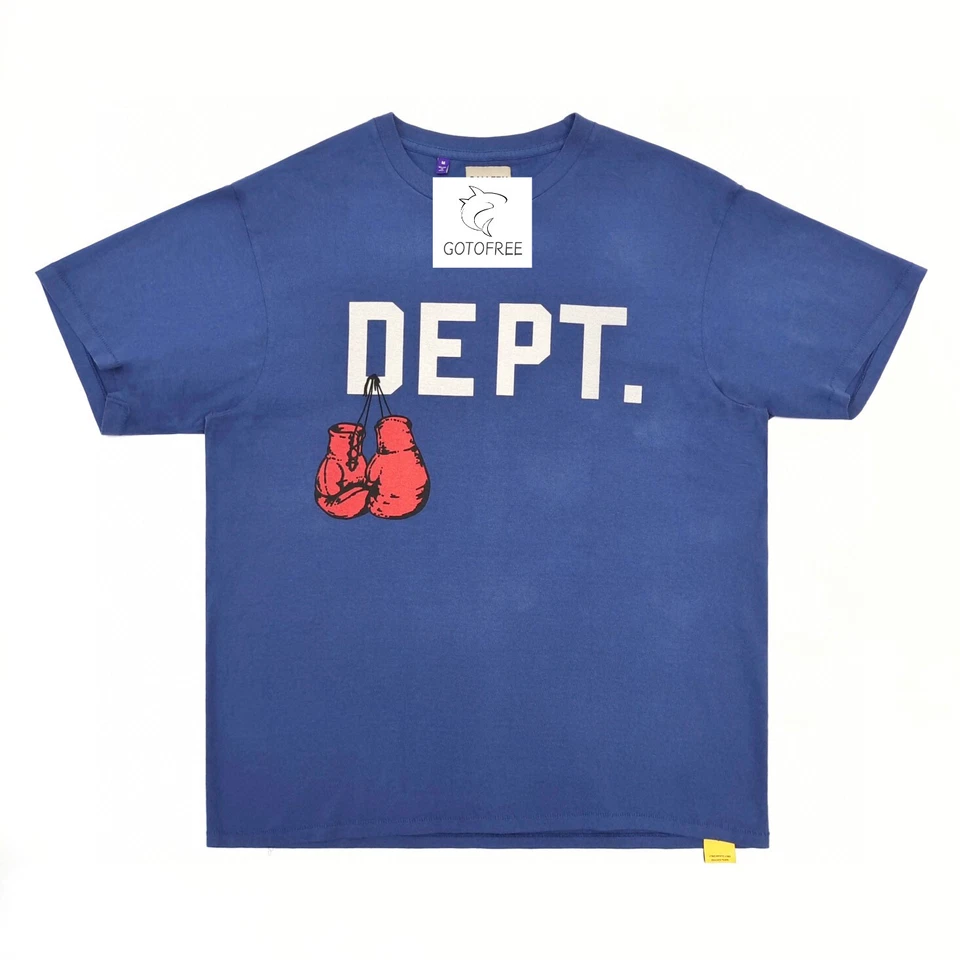 GOTOFREE GDEPT BEIGE BLUE GREEN COTTON PRINTED T SHIRT HIPSTER SHORT TOP TEE - Image 2 of 4