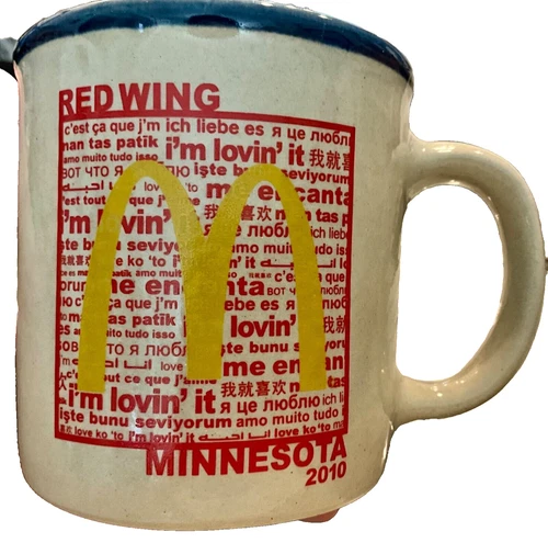Red Wing MINNESOTA Pottery McDonald’s 2010 LOVIN IT Stoneware Mug Cup