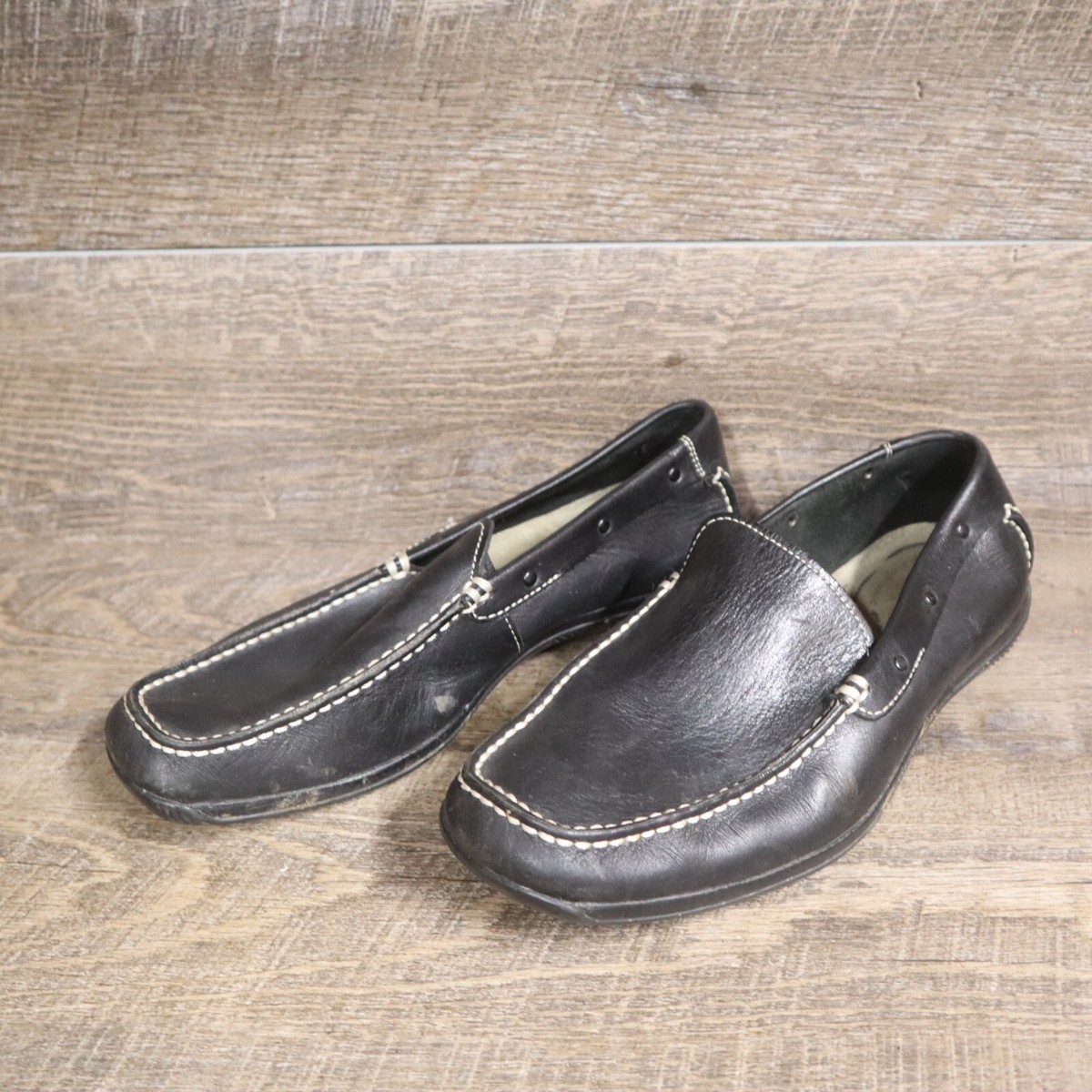 Rockport Loafer Shoes Black Leather Slip on Adult Men display picture 1