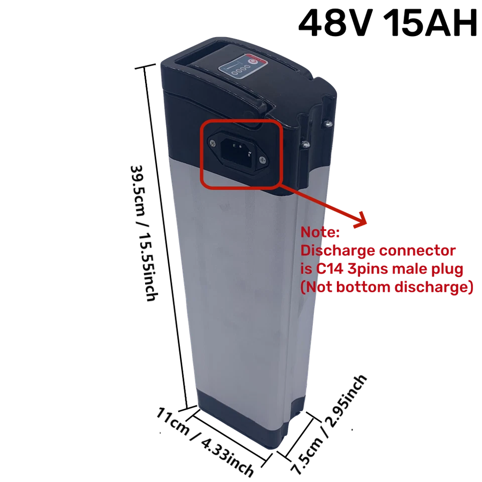 Paquete de baterías de bicicleta eléctrica de iones de litio 1000W 48V 15Ah Foto 2 de 4