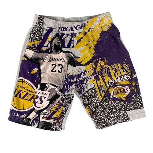 Lebron James Shorts Los Angeles Lakers Men's Medium Gray #23 Full Print Graphic