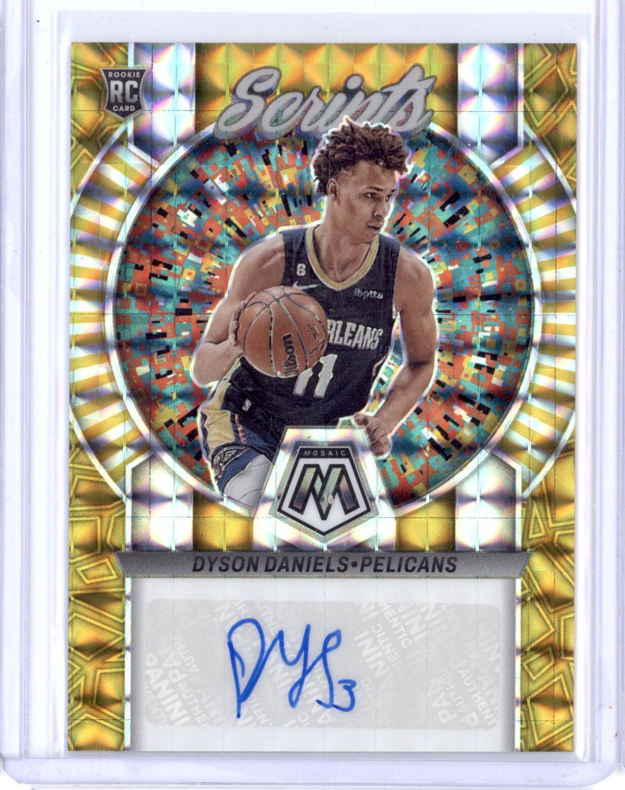 DYSON DANIELS 2022-23 PANINI MOSAIC ROOKIE SCRIPTS GOLD PRIZM AUTO 10/10 RC
