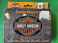 New Harley-Davidson Collectible Tin and Casino Quality Playing Cards 2 Deck(CK 1