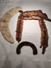 Vintage Lot Genuine Mink Stole Fur Scarf Wrap Plus 2 Fur Collars
