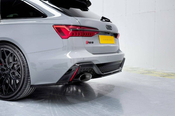 CUP Diffusor Seiten AnsäTze Schwarz FüR Audi RS6 C8 4A S6 A6 Flaps Heckansatz-image