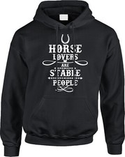 Horse Lovers Are Stable People Farm Funny Pun Dad Joke Country Humor Mens Hoodie